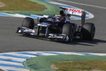 Pastor Maldonado, Williams, first day of testing at Jerez 2012