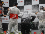 Lewis Hamilton, Nico Rosberg, Jenson Button, Silverstone Sunday 2011