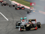Romain Grosjean, Michael Schumacher, Barcelona Sunday 2012