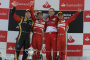 Kimi Raikkonen, Fernando Alonso, Felipe Massa, Barcelona Sunday 2013
