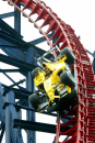 Firman in de Jordan EJ13 achtbaan in Blackpool (Engeland)