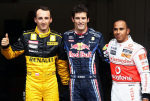 Robert Kubica, Mark Webber, Lewis Hamilton, Spa Francorchamps Saturday 2010