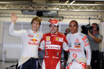 Sebastian Vettel, Fernando Alonso, Lewis Hamilton, Singapore Saturday 2010
