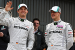 Nico Rosberg, Michael Schumacher, Mercedes GP, Mercedes MGP W02 launch