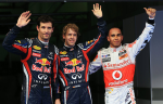 Mark Webber, Sebastian Vettel, Lewis Hamilton, Malaysia Saturday 2011